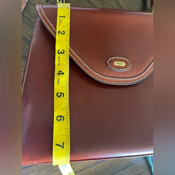 Bally Vintage Brown Leather Top Handle Purse with Strap Made in Italy - Picture 10 of 13